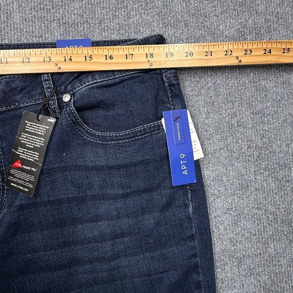 Apt 9 Distressted Boot Cut Jeans Rhinestones Cowgirl Glam Womens Plus 16WS NEW - Picture 8 of 14